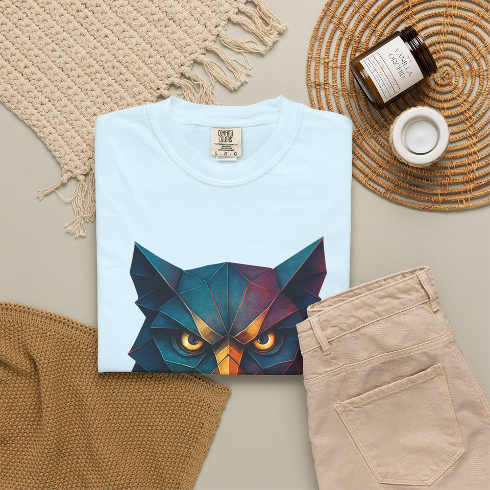 Colorful Owl Graphic T-Shirt for Nature Lovers, Unisex Casual Wear, Gift for Wildlife Enthusiasts, Eco-Friendly Fashion, Art Tee