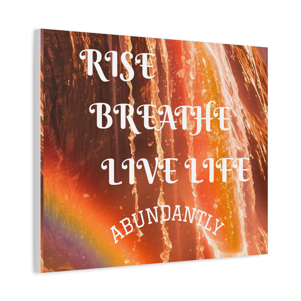 Inspirational Wall Art Canvas, RISE & BREATHE, Motivational Home Decor, Gift for Yoga Lovers, Positive Vibes Art