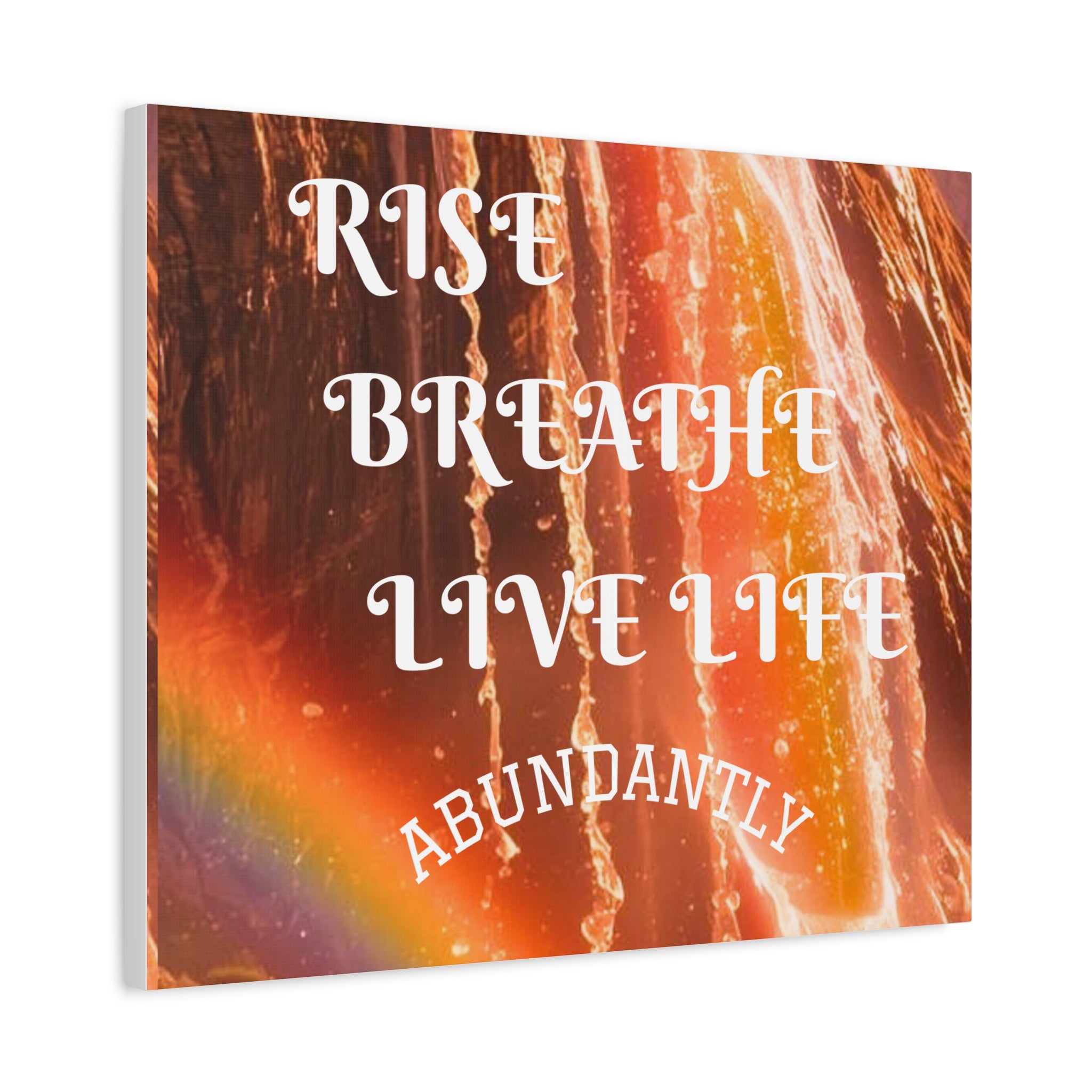 Inspirational Wall Art Canvas, RISE & BREATHE, Motivational Home Decor, Gift for Yoga Lovers, Positive Vibes Art