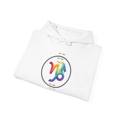 Capricorn Rainbow Zodiac Hoodie — Colorful Astrology Sweatshirt with Capricorn Symbol
