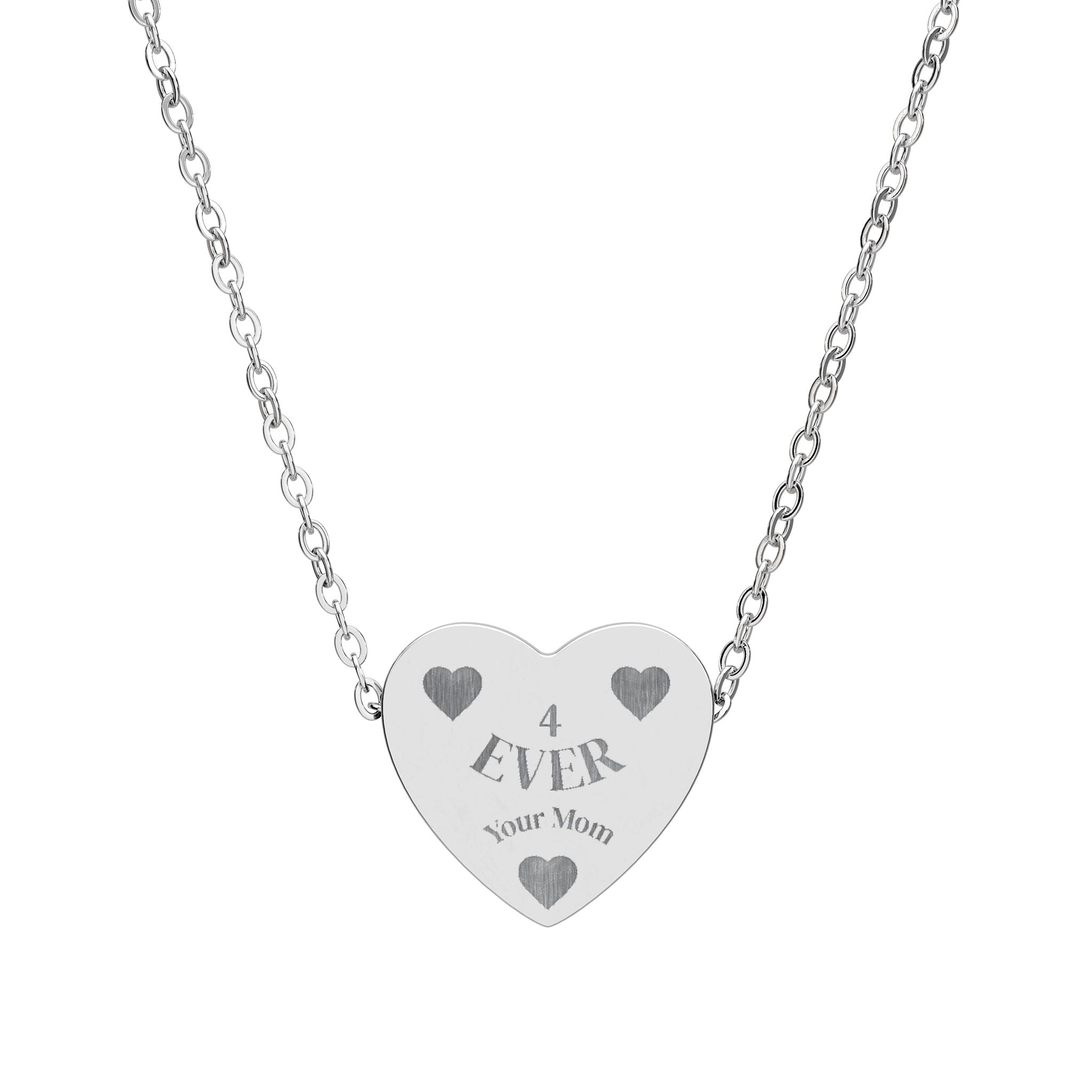 Engraved Heart Necklace — Personalized Love Pendant