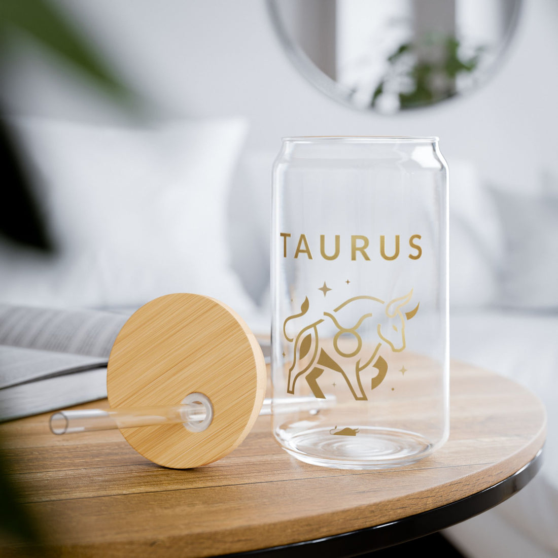 Taurus Zodiac 16oz Sipper Glass with Straw