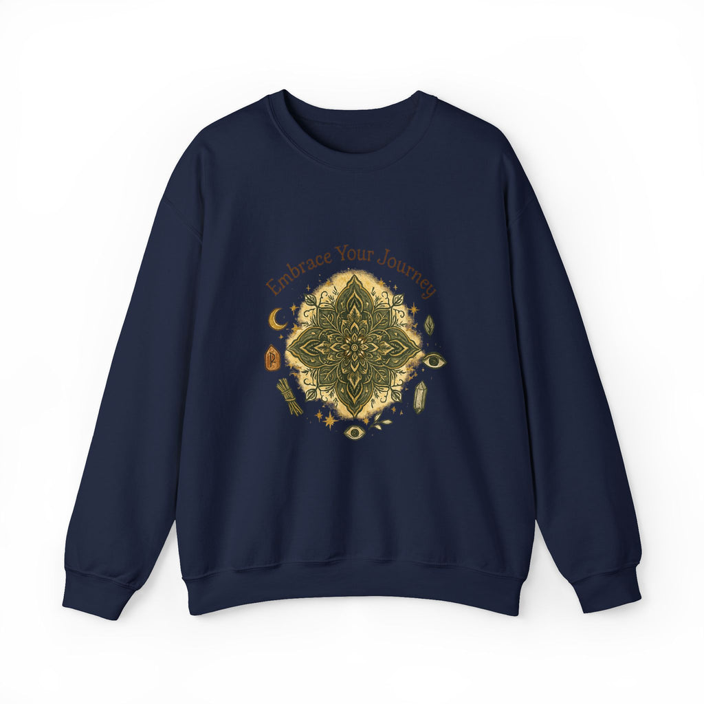 Embrace Your Journey Mandala Crewneck Sweatshirt | Boho Spiritual Meditation