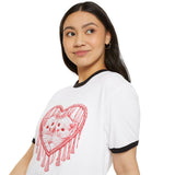 Cat Heart Ringer Tee — “My 1st Love” Retro Kitty Valentine T‑Shirt