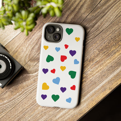 Rainbow Hearts Phone Case | Tough Cases, Spring Vibe, Trendy Accessories