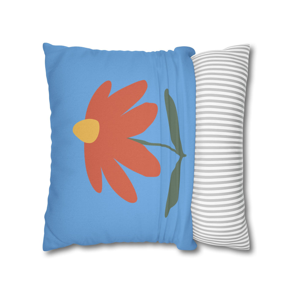 Vibrant Floral Square Pillowcase, Cozy Home Decor, Gift, Bedroom Accent, Spring Interior, Flower Cushion Cover
