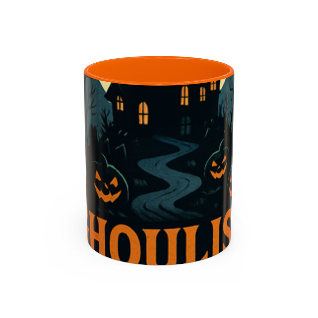 Spooky Cozy October Accent Coffee Mug — Autumn Vibe Ceramic (11/15 oz)