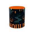 Spooky Cozy October Accent Coffee Mug — Autumn Vibe Ceramic (11/15 oz)