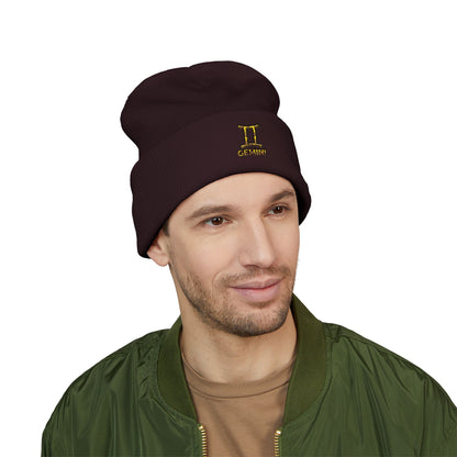 Embroidered Gemini Zodiac Cuffed Beanie