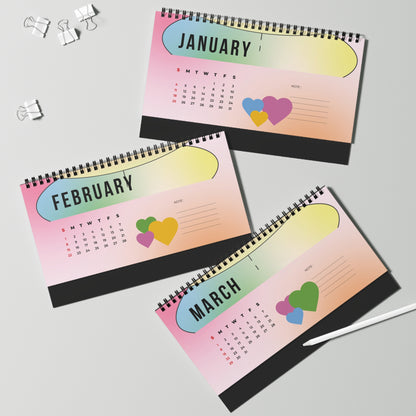 Love Bomb Desktop Calendar, Monthly Planner, Office Decor, Cute Desk Accessories, Fun Work Gifts