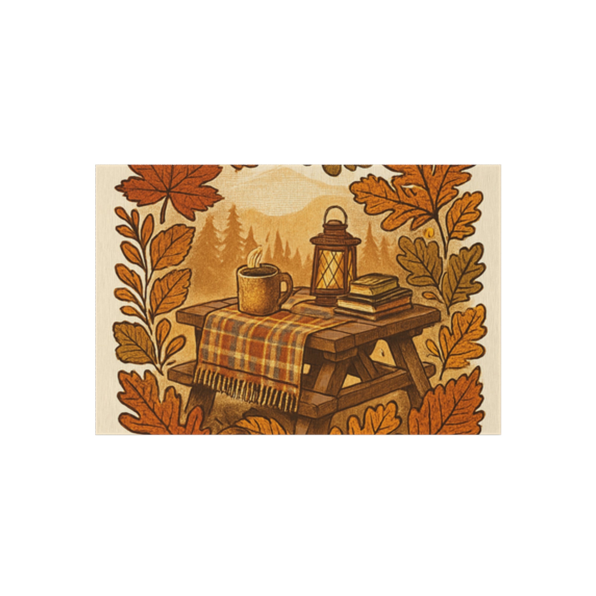 Autumn Outdoor Rug, Patio Mat, Fall Decor, Camping Mat, Outdoor Living Accents, Seasonal Home Decor