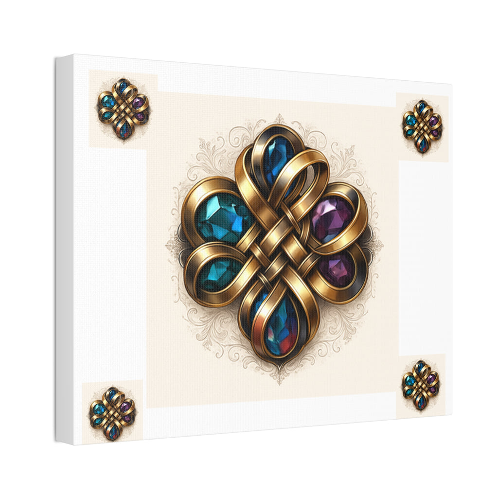 Canvas Wall Art, Elegant Gemstone Knot Design, Home Decor, Unique Gift, Art Print, Wall Hanging, Apartment Decor