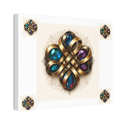 Canvas Wall Art, Elegant Gemstone Knot Design, Home Decor, Unique Gift, Art Print, Wall Hanging, Apartment Decor