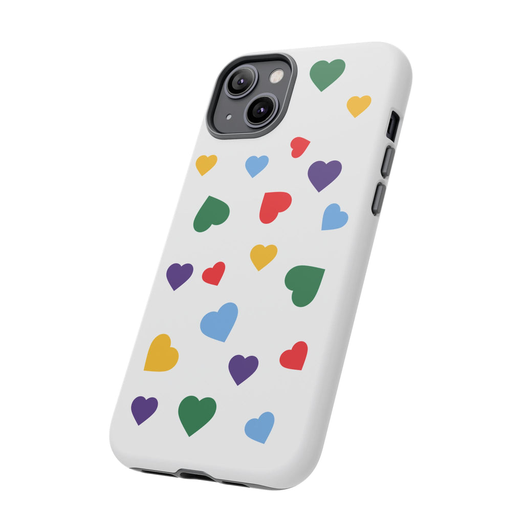 Rainbow Hearts Phone Case | Tough Cases, Spring Vibe, Trendy Accessories