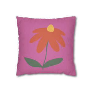 Vibrant Floral Square Pillowcase, Cozy Home Decor, Gift, Bedroom Accent, Spring Interior, Flower Cushion Cover