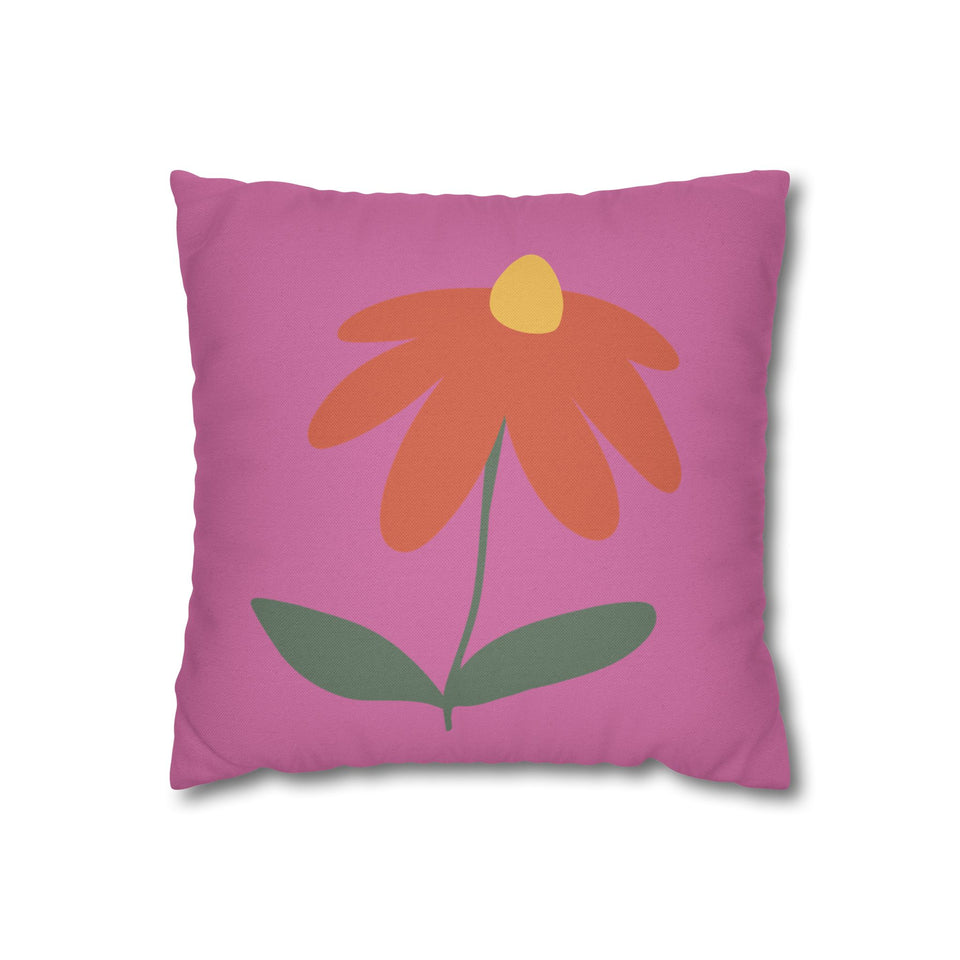 Vibrant Floral Square Pillowcase, Cozy Home Decor, Gift, Bedroom Accent, Spring Interior, Flower Cushion Cover
