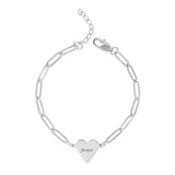 Personalized heart bracelet stainless steel