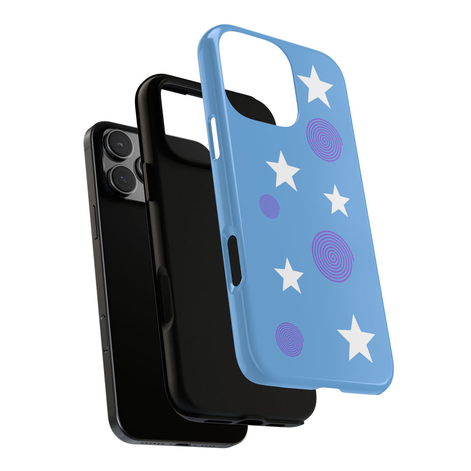 Trendy Phone Case, Stylish Phone Cover, Protective Phone Shell, Unique Phone Accessory, Gift for Her, Star and Swirl Design