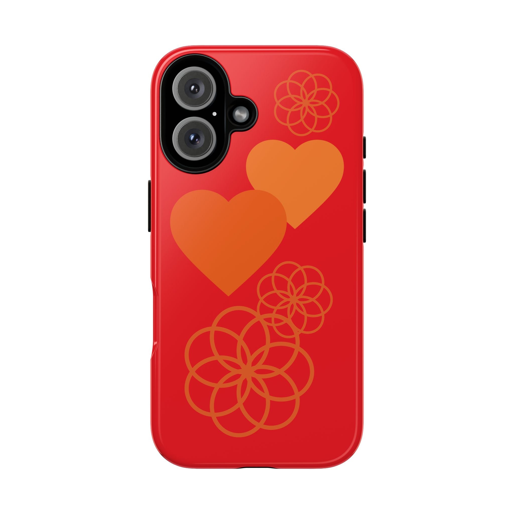 Stylish Phone Case with Floral Hearts Design, Tough Phone Cover, Unique Gift for Her, Trendy Accessories, Spring Vibe, Custom Cases