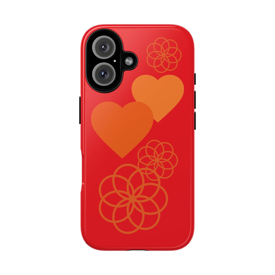 Stylish Phone Case with Floral Hearts Design, Tough Phone Cover, Unique Gift for Her, Trendy Accessories, Spring Vibe, Custom Cases