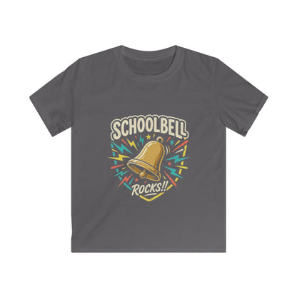 Schoolbell Rocks kids graphic T-shirt for school days