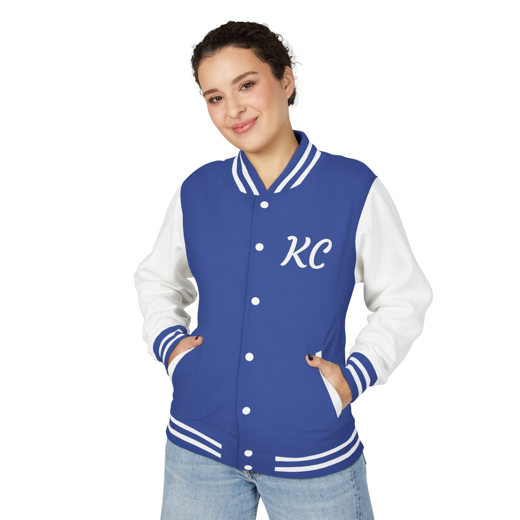 World Is Mine Graffiti Logo Letterman Jacket | KC Chest Monogram