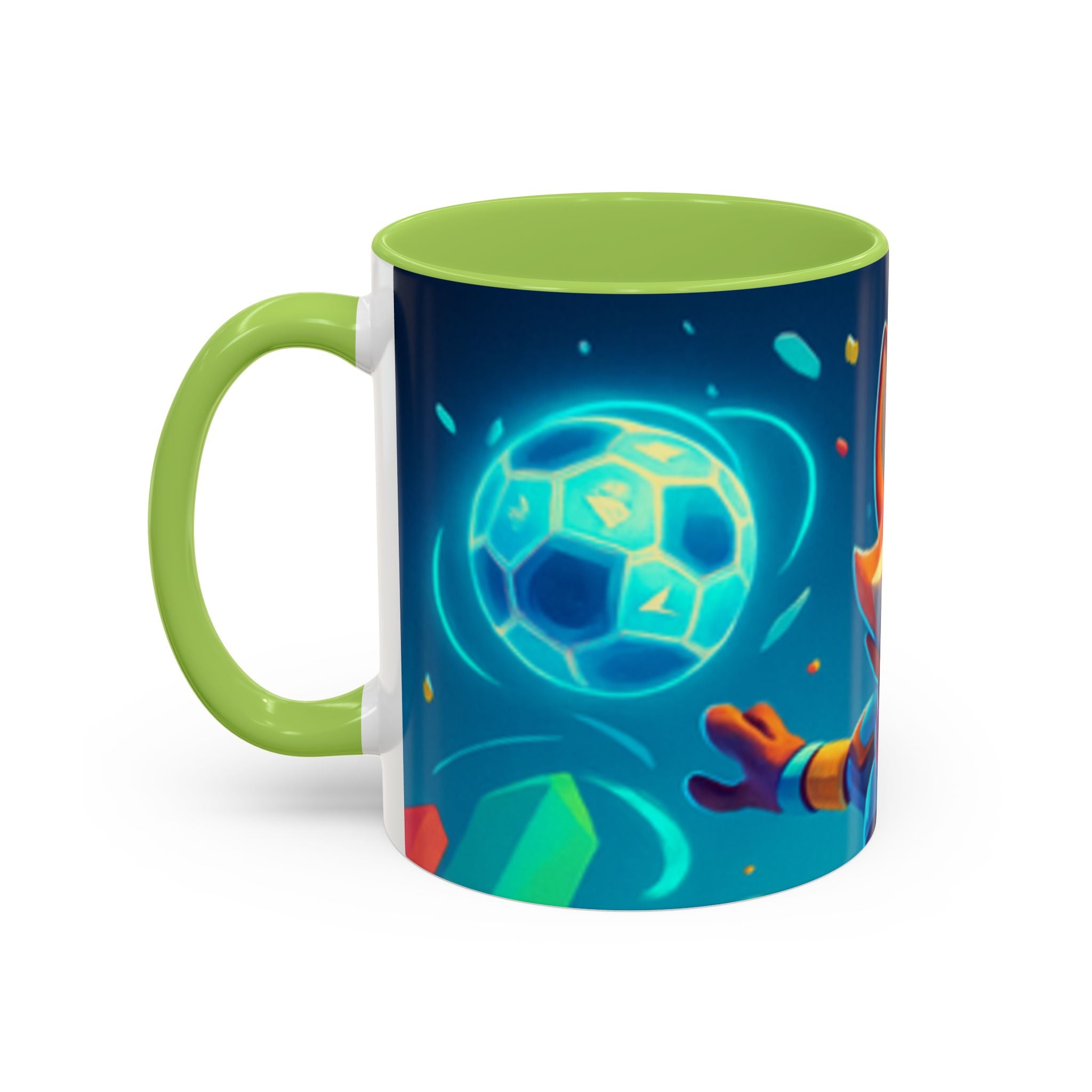 Happy Fox Space Adventure Accent Coffee Mug | Cute Fox Character, Colorful Cosmic Design