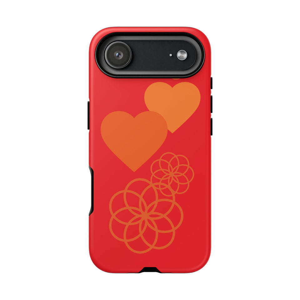 Stylish Phone Case with Floral Hearts Design, Tough Phone Cover, Unique Gift for Her, Trendy Accessories, Spring Vibe, Custom Cases