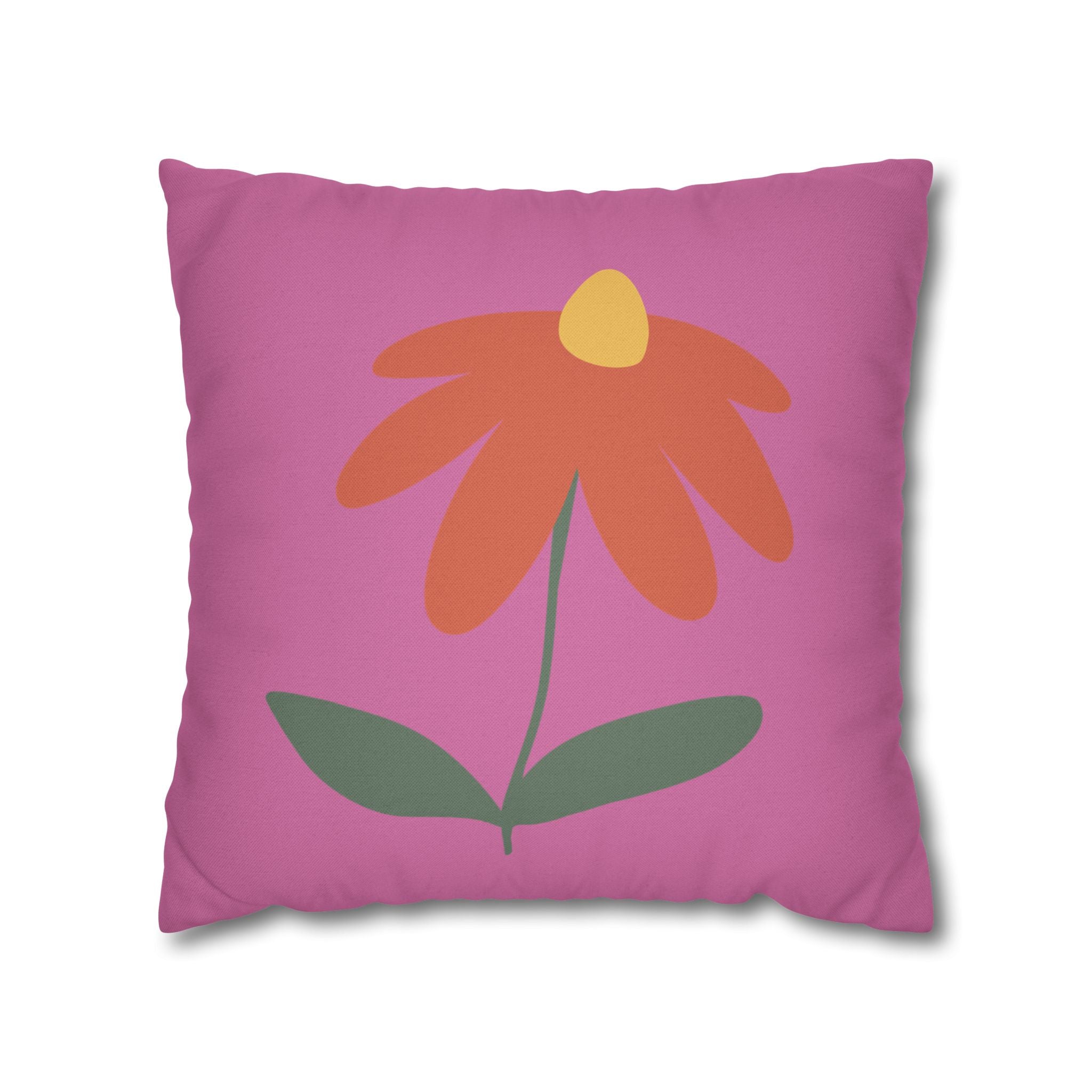 Vibrant Floral Square Pillowcase, Cozy Home Decor, Gift, Bedroom Accent, Spring Interior, Flower Cushion Cover