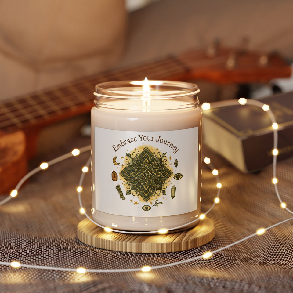 CartersLog Mandala Soy Candle 9oz – Meditation Home Decor, Multiple Scents