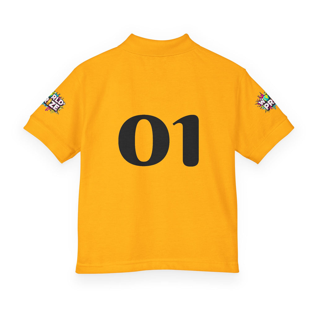 World Is Mine graphic Youth Polo | Number 01 back