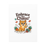 Embrace the Chaos! Cat Canvas Wall Art — Playful Orange Kitten Illustration