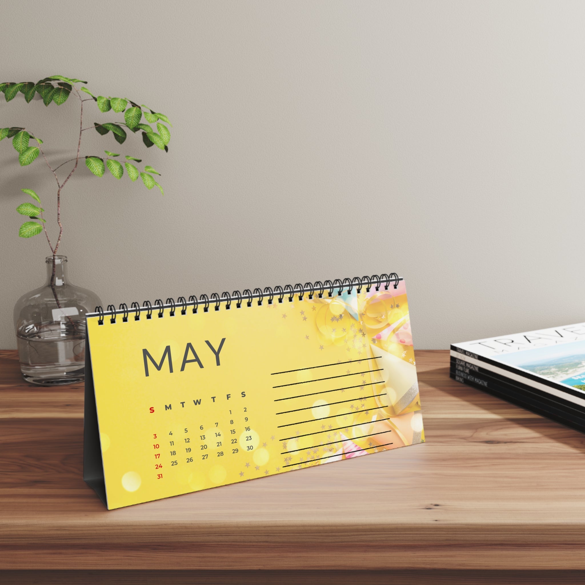 2026 Resolutions Desktop Calendar, Personalized Desk Planner | Office Agenda