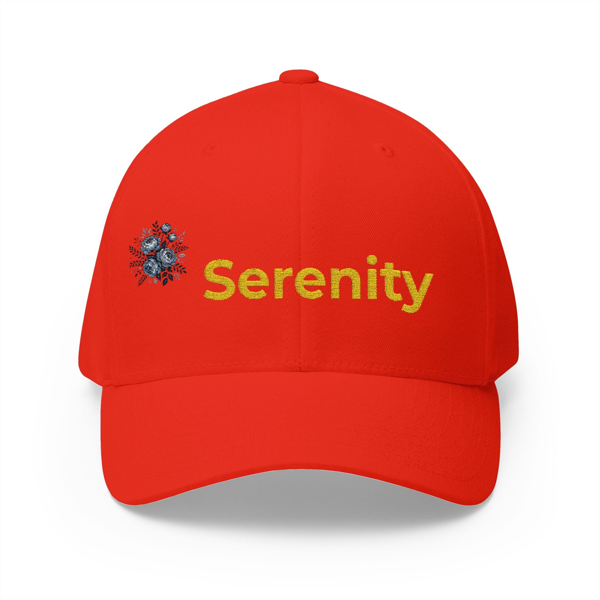 Serenity Embroidered Cap — Floral Calm Baseball Hat