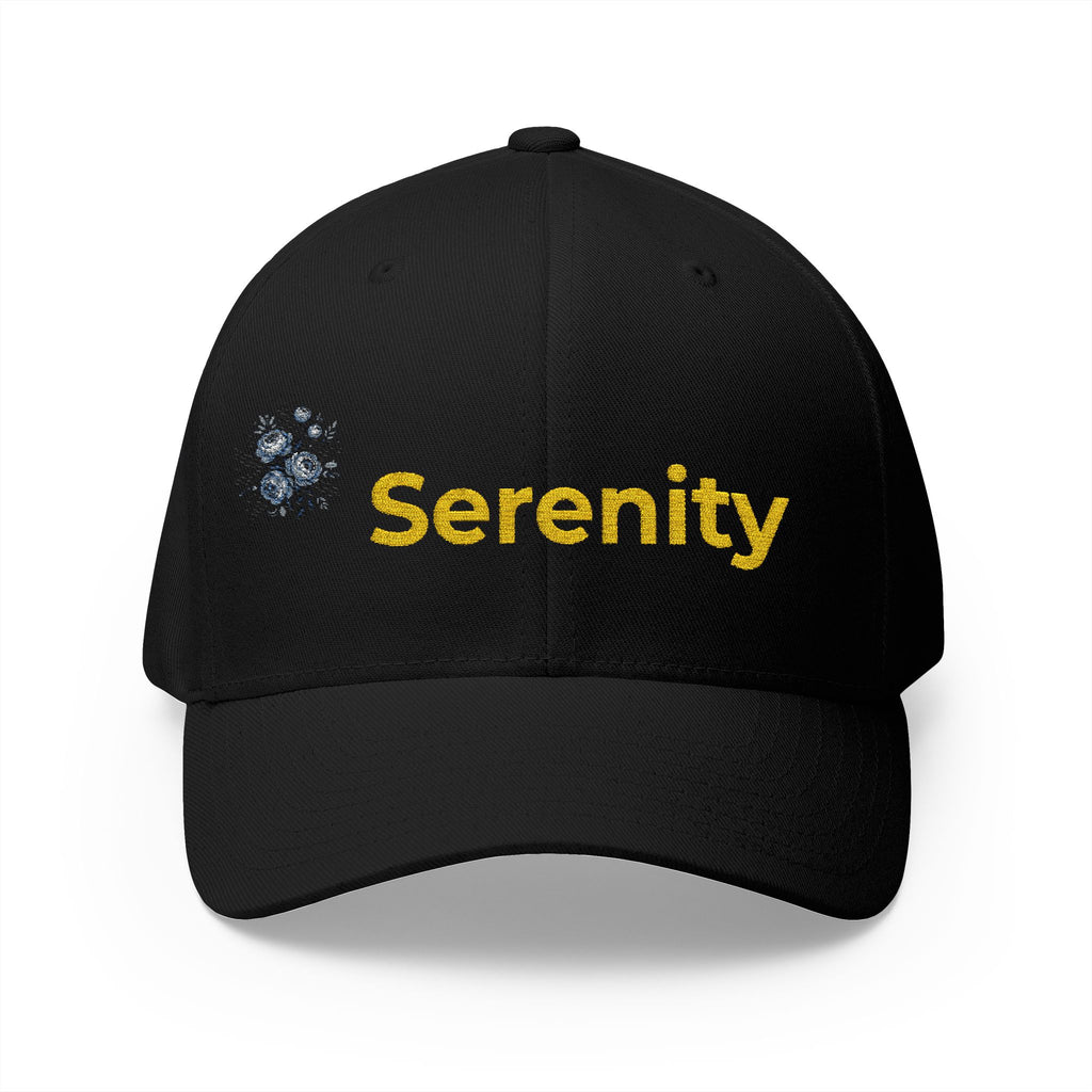 Serenity Embroidered Cap — Floral Calm Baseball Hat