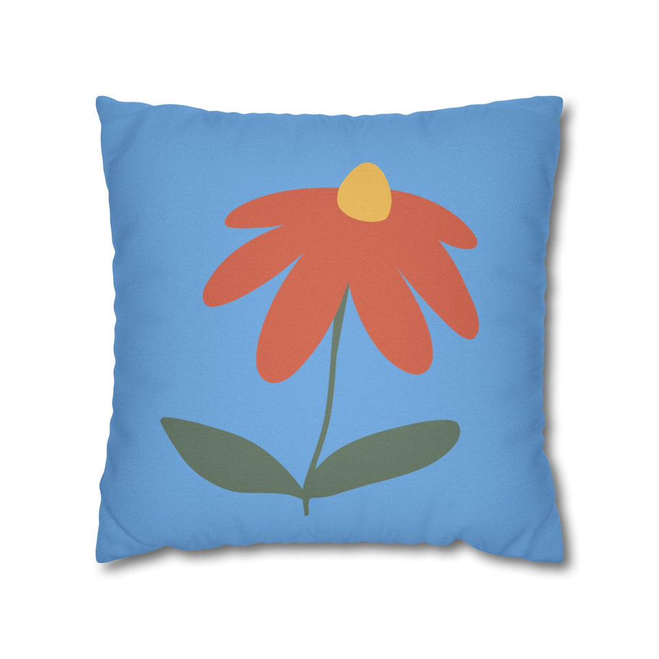 Vibrant Floral Square Pillowcase, Cozy Home Decor, Gift, Bedroom Accent, Spring Interior, Flower Cushion Cover
