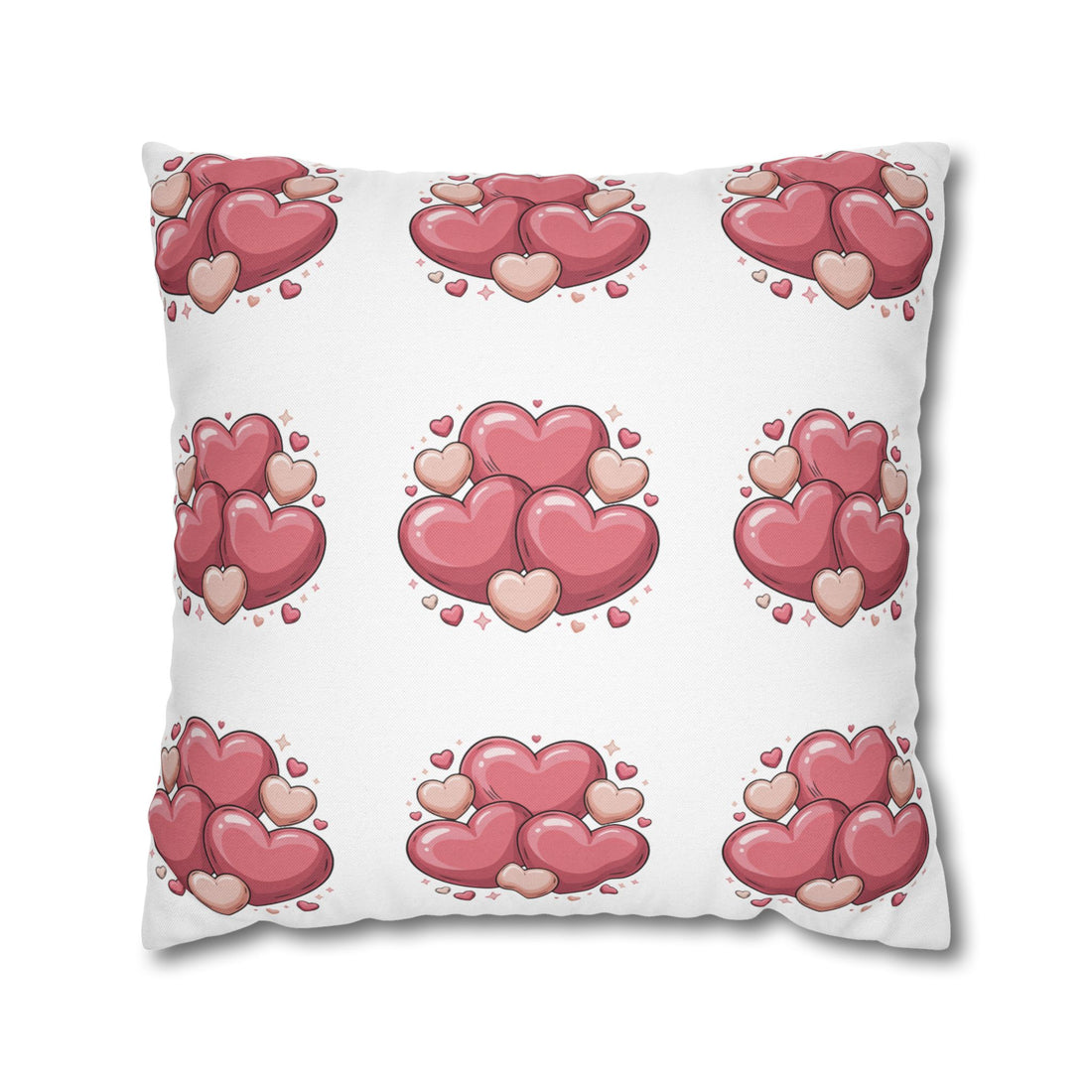 CartersLog Pink Heart Cluster Square Pillow Cover – Valentine’s Day Decorative Pillowcase