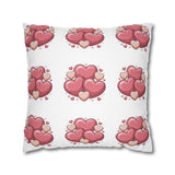 CartersLog Pink Heart Cluster Square Pillow Cover – Valentine’s Day Decorative Pillowcase