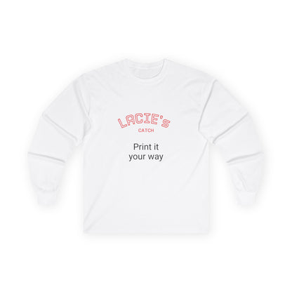 Customizable Long Sleeve Tee for Personalized Style, Gift for Friends, Unique Fashion, Casual Wear, Celebration Apparel, Statement T-Shirt