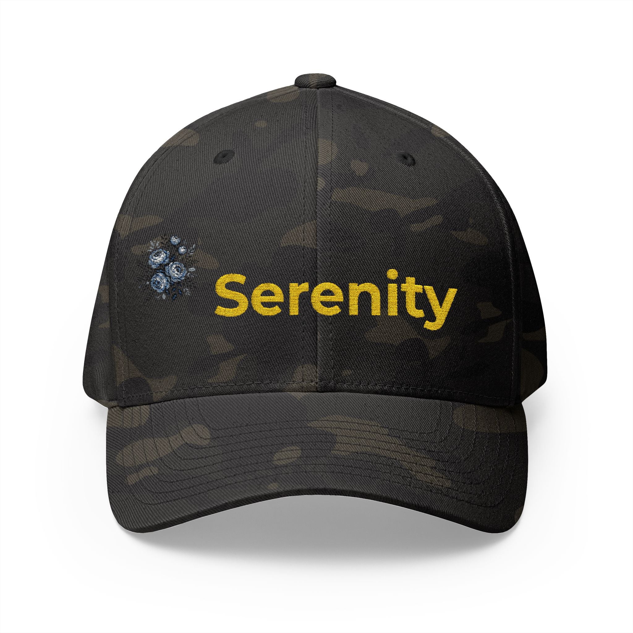 Serenity Embroidered Cap — Floral Calm Baseball Hat