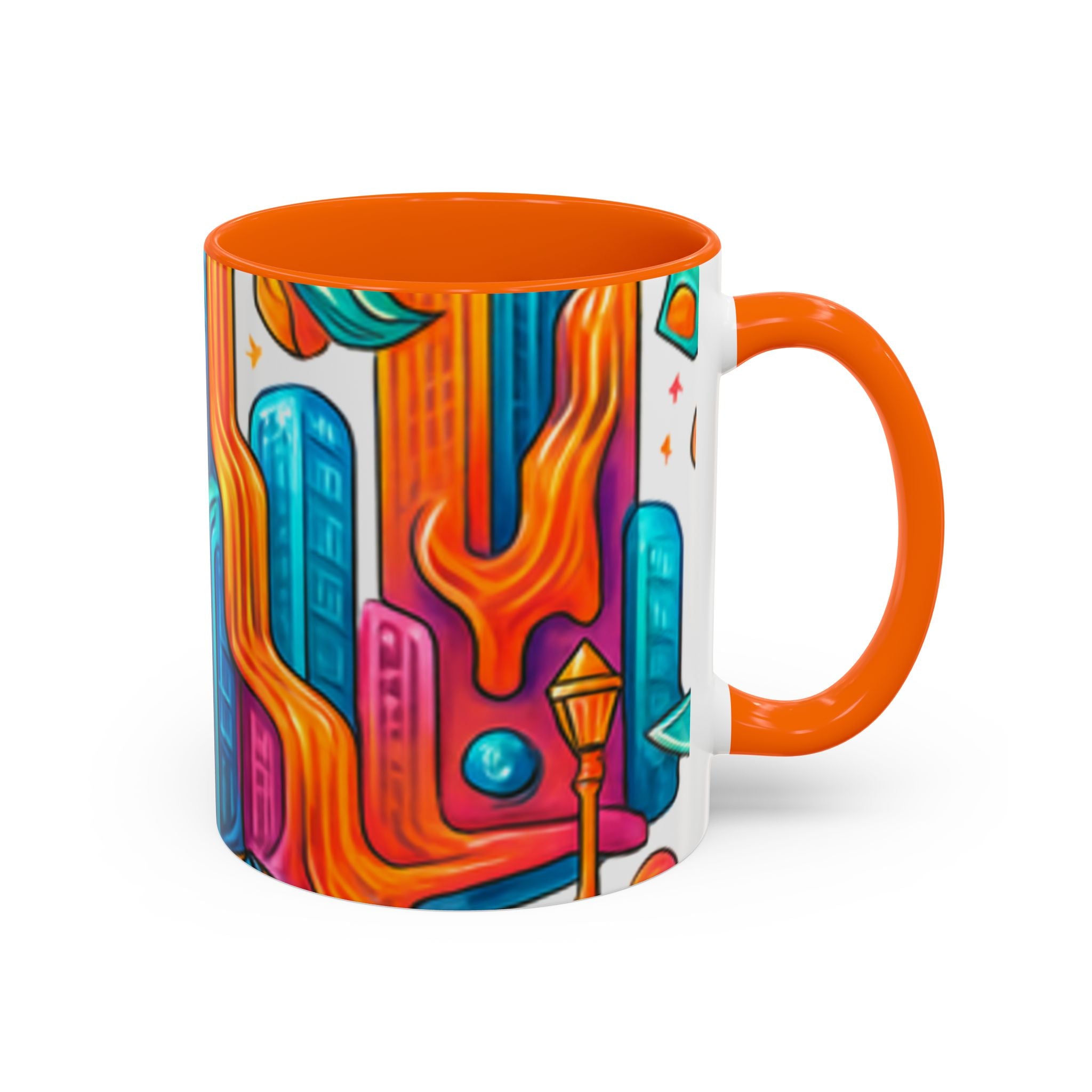 Colorful Cosmic Design Accent Coffee Mug | Cute Modern Cosmic Art