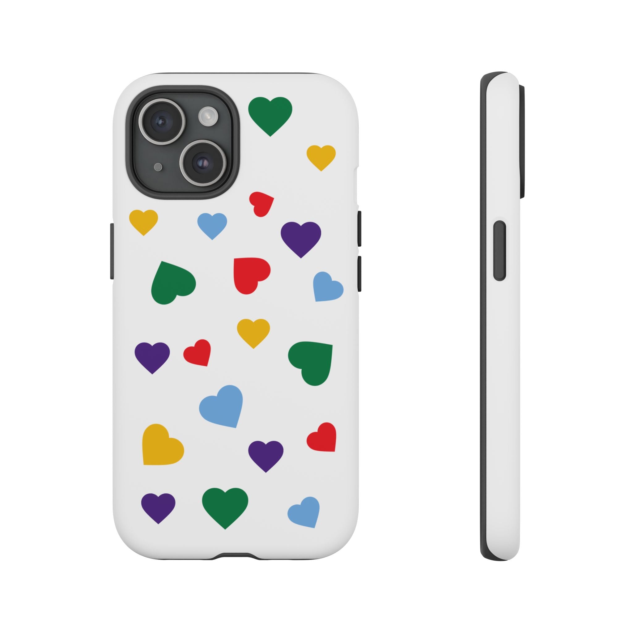 Rainbow Hearts Phone Case | Tough Cases, Spring Vibe, Trendy Accessories