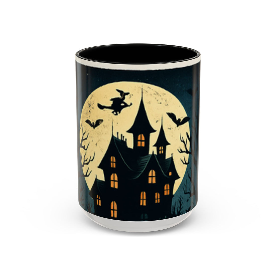 CartersLog Cozy October Fright Night Accent Coffee Mug – 11oz &amp; 15oz Autumn Halloween Ceramic Cup