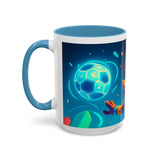 CartersLog Happy Fox Space Adventure Accent Coffee Mug – 11oz & 15oz Cute Cosmic Design