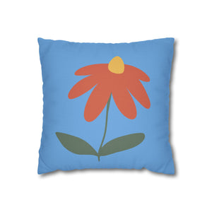 Vibrant Floral Square Pillowcase, Cozy Home Decor, Gift, Bedroom Accent, Spring Interior, Flower Cushion Cover