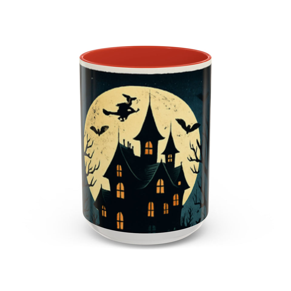 CartersLog Cozy October Fright Night Accent Coffee Mug – 11oz & 15oz Autumn Halloween Ceramic Cup