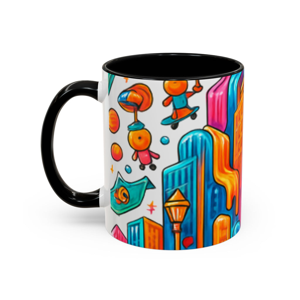 Colorful Cosmic Design Accent Coffee Mug | Cute Modern Cosmic Art