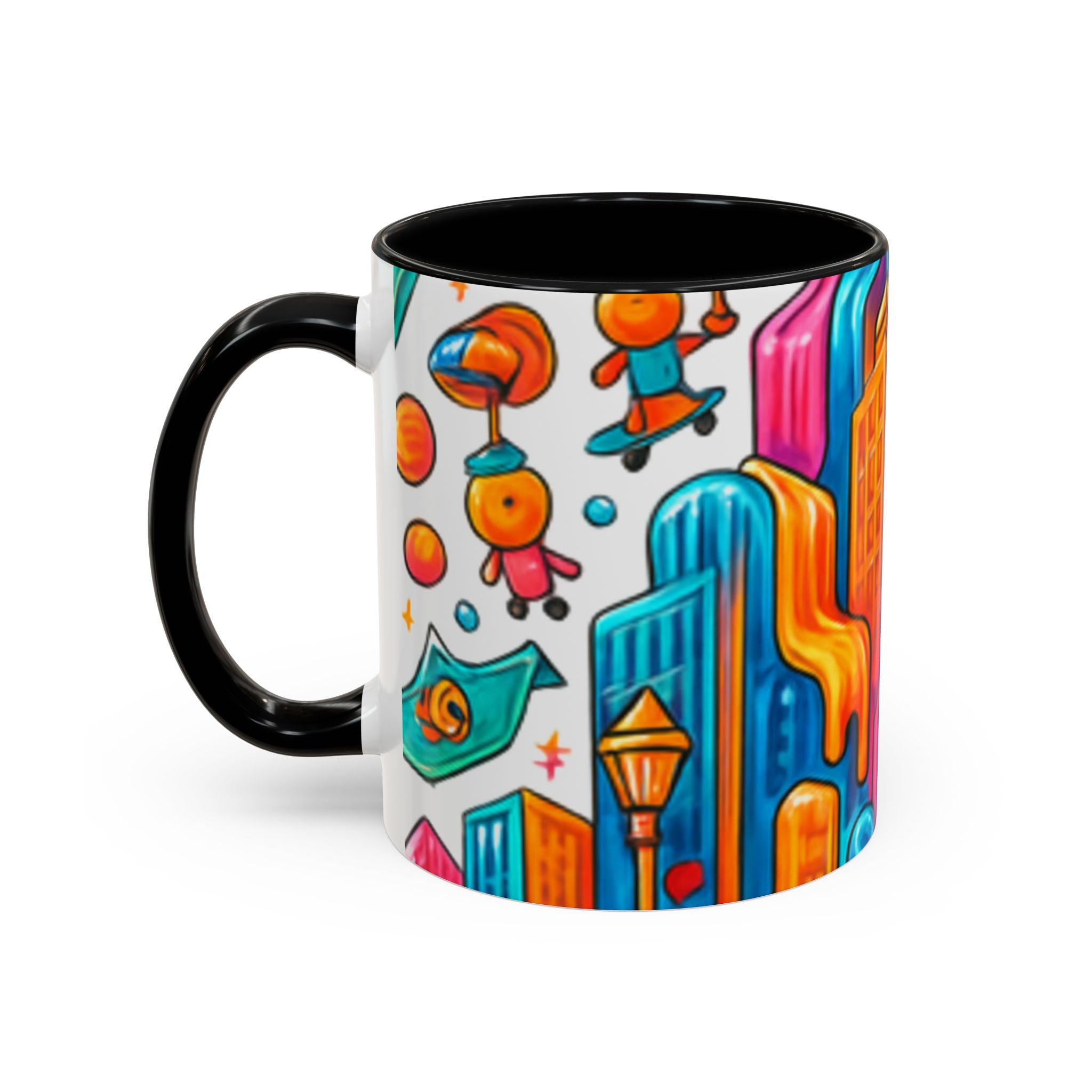 Colorful Cosmic Design Accent Coffee Mug | Cute Modern Cosmic Art