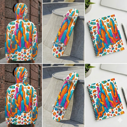 Futuristic City Psychedelic Digital Art Print