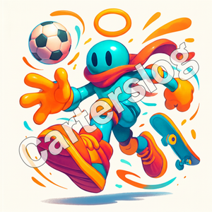 Soccer Digital Art Print — Soccer Sam Futuristic Sports Artwork